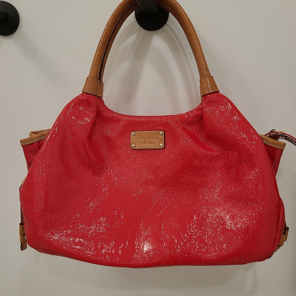 Kate Spade Stevie Shoulder blush red bag/ Sz 9h, 11w, 6 bottom wide.